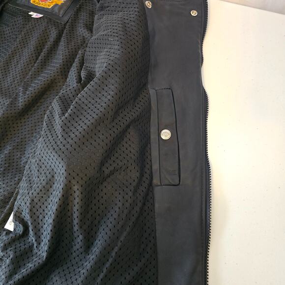 Harley Davidson Leather Motorcycle Jacket Men's M Black Biker Bomber USA - Picture 6 of 16